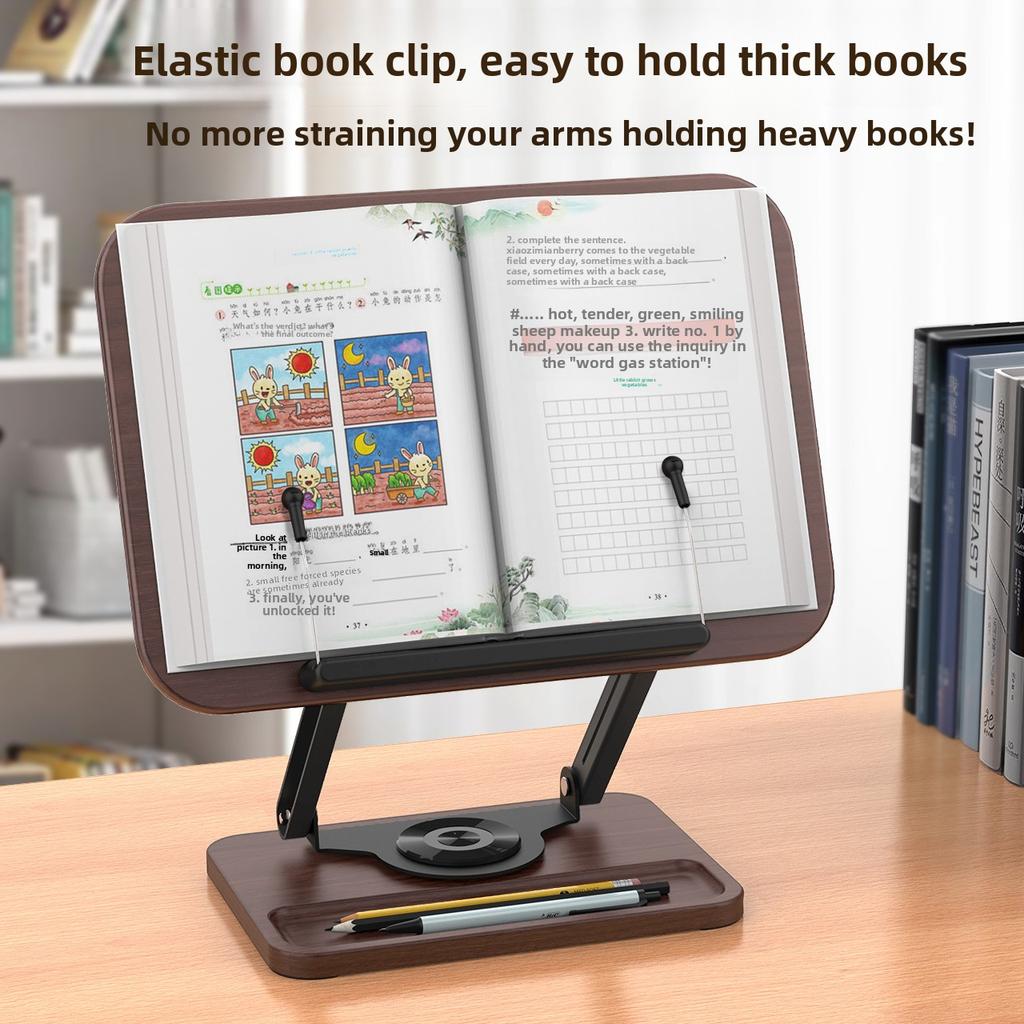 Multifunctional Adjustable Height 360-Degree Rotation Reading Stand Enlarged Bookstand for Desktop Laptop