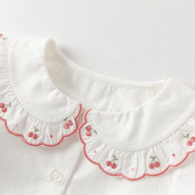 DAVE & BELLA Girls' Short Sleeve Cotton Shirt
