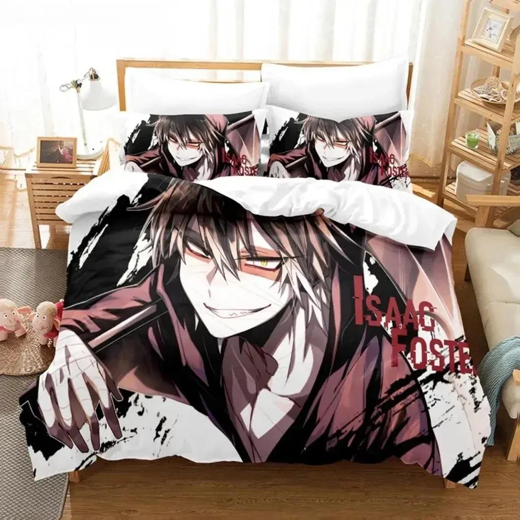 Conjunto de cama de anime com impressão 3D Anjos da Morte Meninos Meninas Twin Queen Size Capa de edredom Fronha Cama Crianças Adultos Têxteis para casa