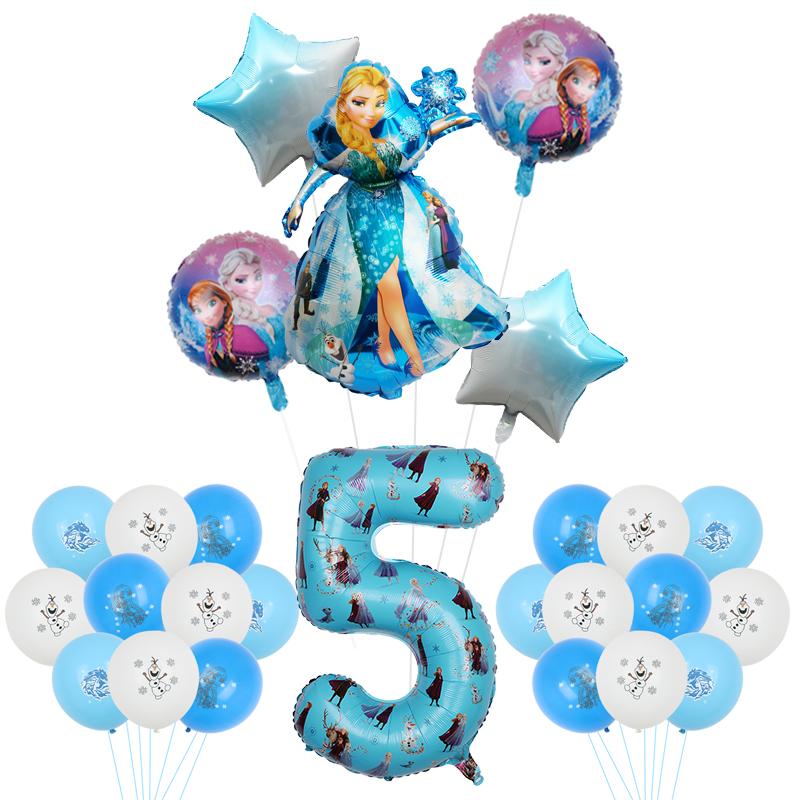 

26 шт./1 набор Набор фольгированных шаров «Холодное сердце» с принцессой Эльзой, цифры 3 4 5 6 лет, украшение для вечеринки для девочки, фон для детского душа, товары для вечеринки Number&32inch