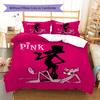 Pink Panther Muster Bettwäsche, Steppbett Set Bettbezug Kissenbezug Zuhause Geburtstagsgeschenk (1 Bettbezug + 2 Kissenbezüge, ohne Füllung)