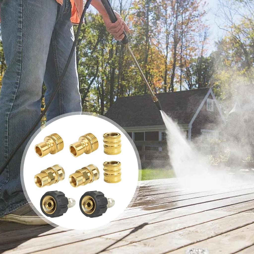 Pressure Washer Adapter Set 5000 PSI 14MM Pressure Washer Hose Adapter Set For Home Garden Driveway Sidewalk Cleaning Vehicle