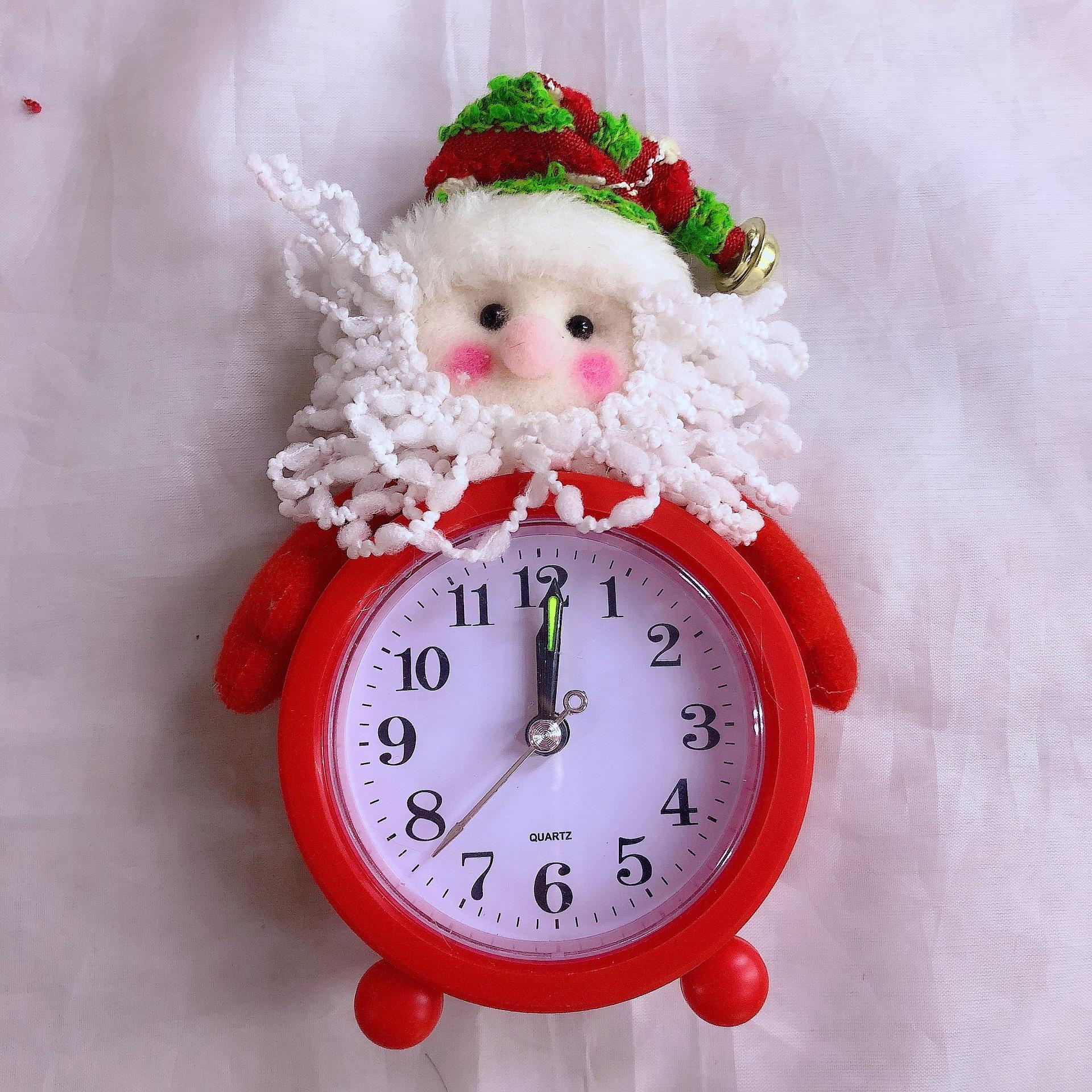 

Кукла-будильник Дед Мороз, часы, рождественское украшение, рождественский подарок