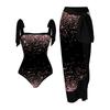New One-piece Swimsuit Multi-color Printed Hip-wrapped Gauze Skirt Anti-light Two-piece Sunscreen Swimsuit