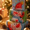 Christmas Stackable Gift Box Decor Set - 3 Piece 3D Decorative Ornaments for Holiday Home