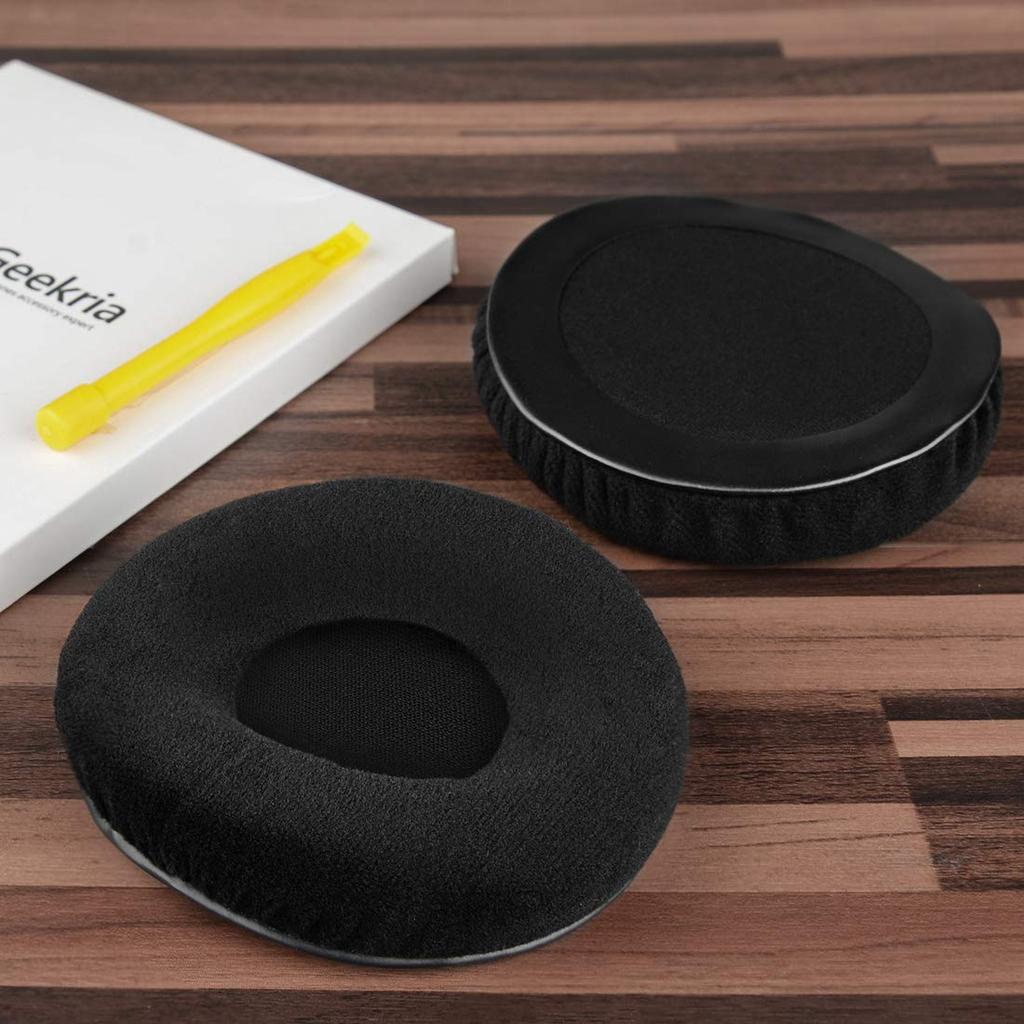 Geekria Comfort Cups for Technics and DJ Headphones Earpads/Ear Cushions/Ear RP-DH1200 DJ, RP-DH1210, RP-DH1250-S (Velour/Black)