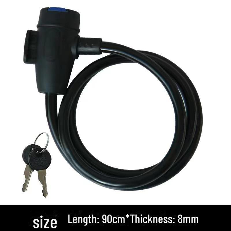 Universal Bike Lock: Anti-Theft Password Lock for Mountain Bikes & E-Bikes, Leather Ring, Portable Thick Cable Lock, Durable & Secure.