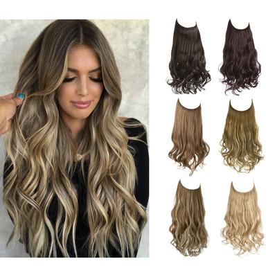 Synthetic Straight Hair Extensions No Clip In Natural Hidden Secret False Hair Piece Fiber Synthetic Wavy Hair