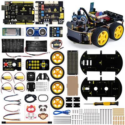 Keyestudio 4WD Multi BT Mașină Inteligentă pentru Arduino Kit Robot Actualizat V2.0 Cu Afișaj LED Stem EDU / Programare Scratch Mașină Robot DIY