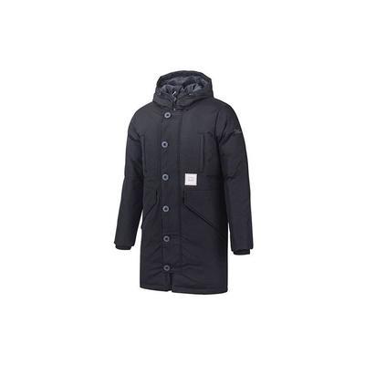 Mid-Length Thick Solid Color Hooded Down Jacket Men Outerwear Black 15941970-3
