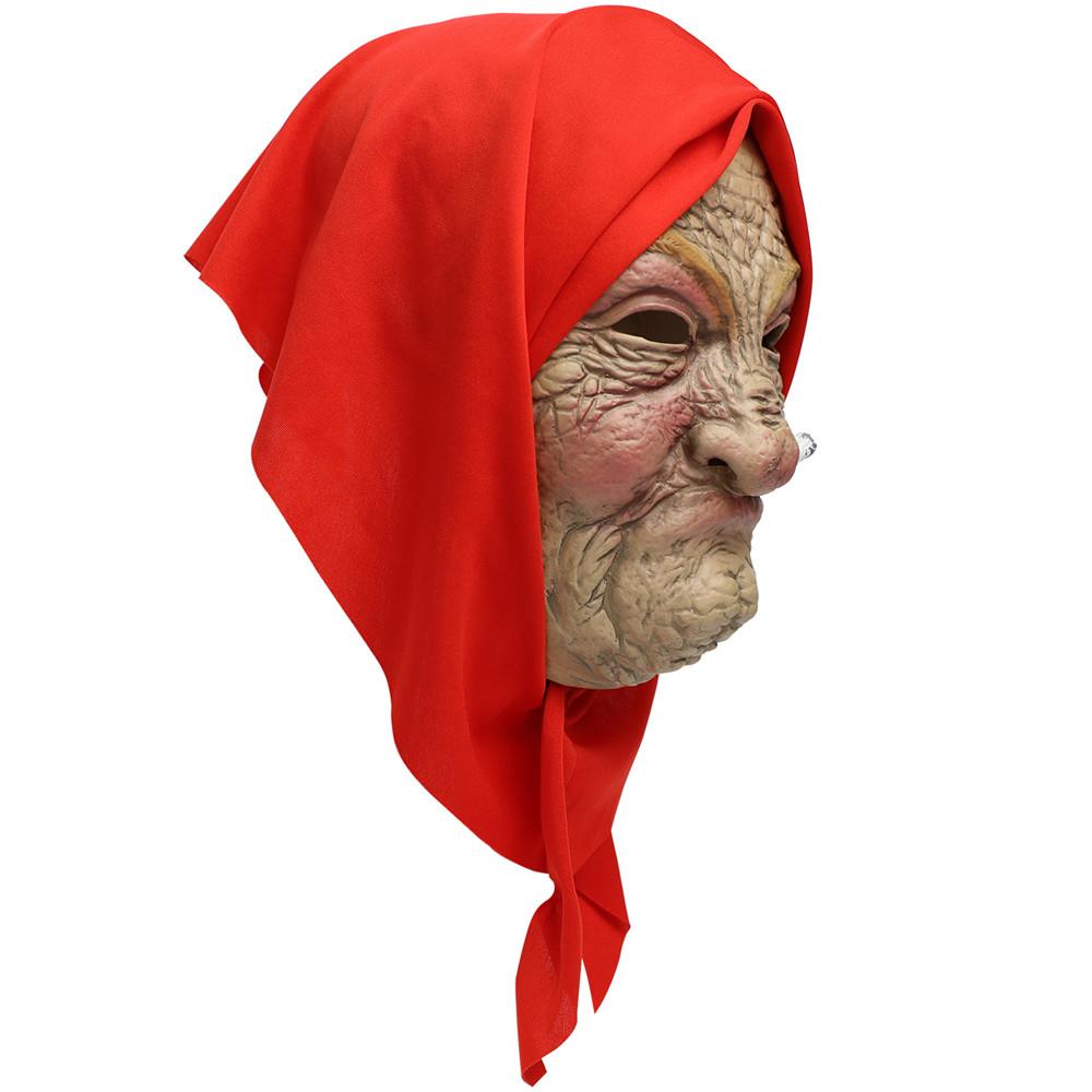 Old Woman Mask Realistic Granny Masks Scary Masks for Adults Halloween Costume Cosplay Latex Props
