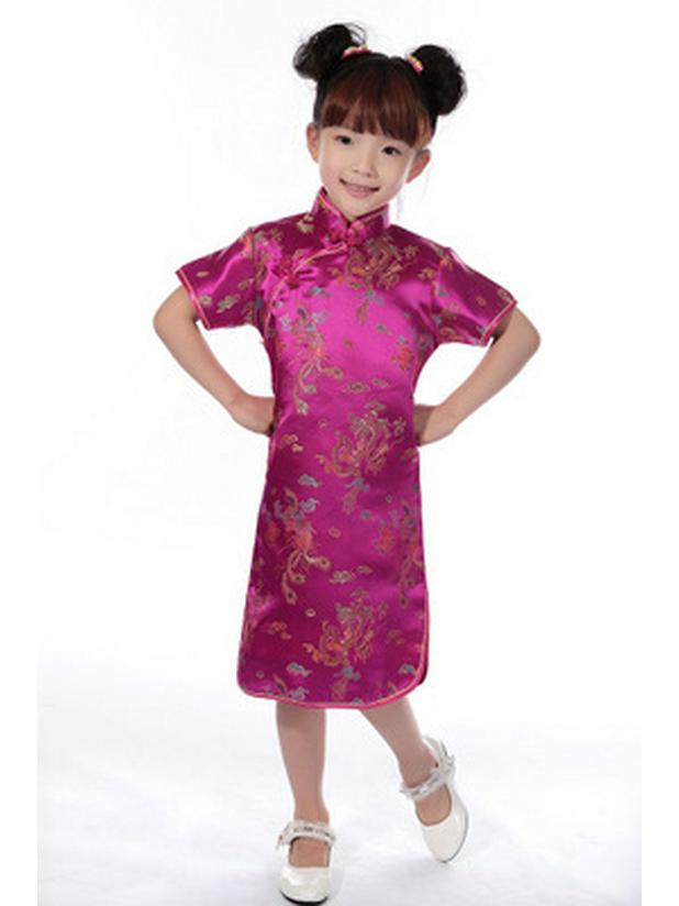 Summer Girls' Plum Blossom Bamboo Qipao Tang Princess Dress Ethnic Guzheng Performance Costume