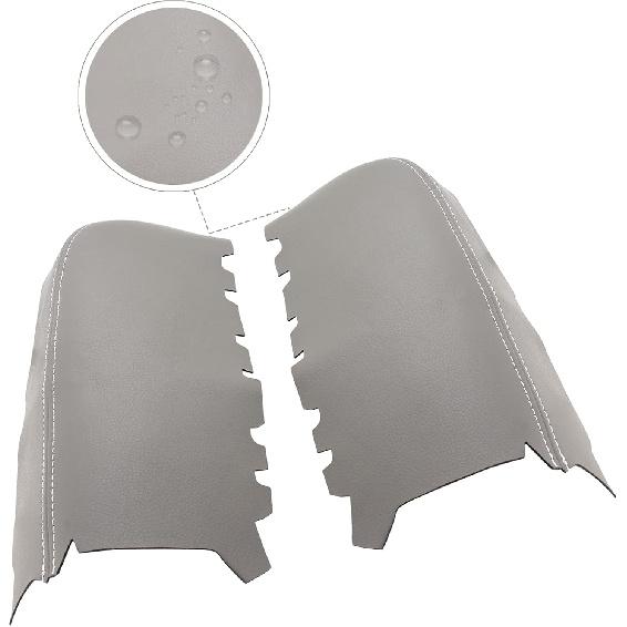 AUTOKAY 2pcs Leather Front Door Panels Armrest Cover Fits for Honda Pilot 2009-2015 - Gray