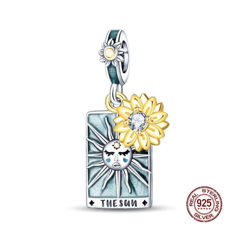 Original Charms Copper Tarot Cards & Snake Charm Beads Fit 3Mm Original Bracelet Necklace Women Diy Fine Jewelry Gift New In