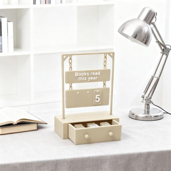 Book Read Tracker 3D Printed Shelf Sign Chapter Counter Book Read This Year Tracker with Interchangeable Number Sets Gift for Book Lovers