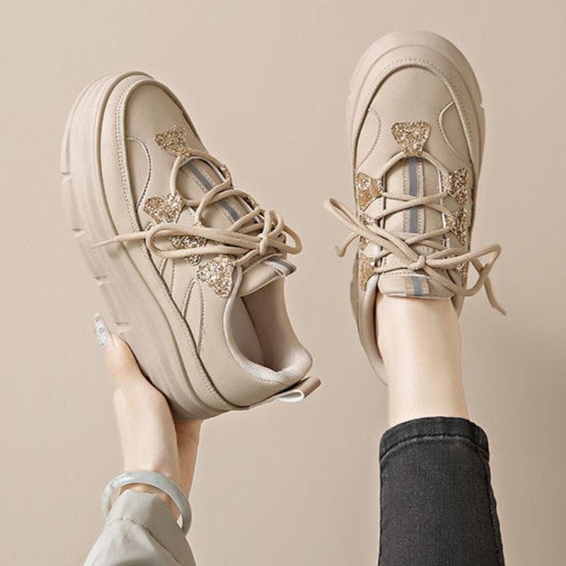 Mode Frühling Herbst Mode Pailletten High on Plateau Schuhe für Frauen 2025 Bequem und Elegant Alltagsroutine Lässige Damenschuhe