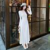 Women's Slim-Fit V-Neck Long Dress - New Autumn/Winter Cotton Base Layer