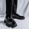 Men's Shoes Autumn and Winter Platform Leather Shoes Men's Foreign Trade Men's Loafers Japanese Glossy One-pedal Business Small Leather Shoes