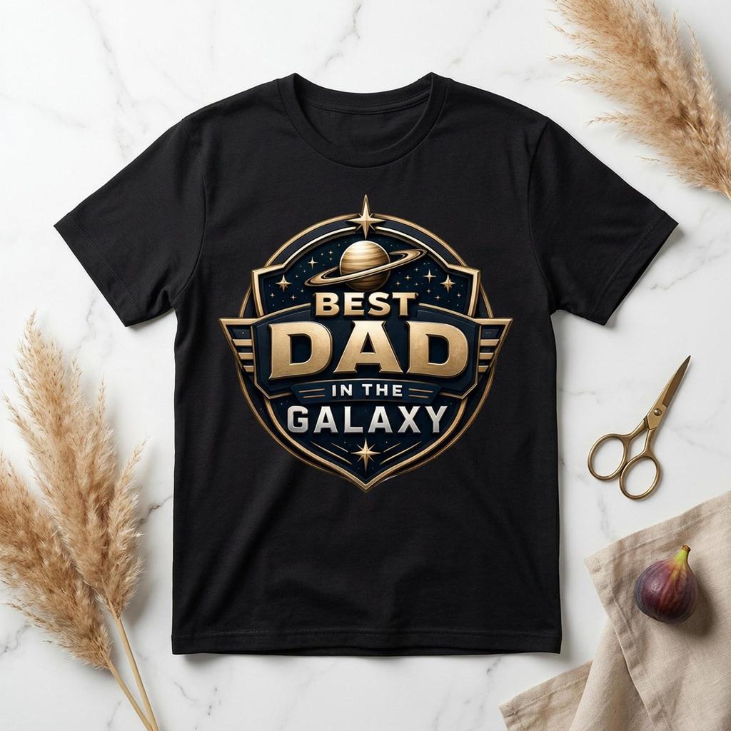Best Dad In the Galaxy Shirt | Sci Fi Dad T-Shirt | Celestial Emblem Graphic | Father's Day Gift