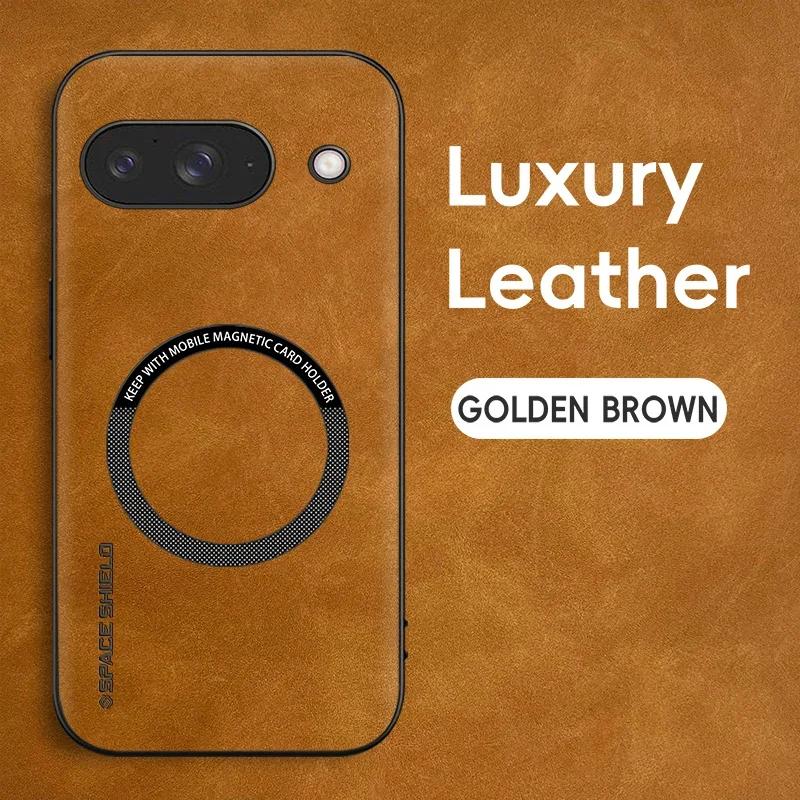 Custodia Magnetica in Pelle Retro per Google Pixel 9A Pixel9A 5G Custodia Cover per Telefono con Ricarica Wireless