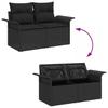 Garden Sofa Set with Storage 9 pcs Black Poly Rattan