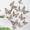 12 Pieces Colorful Butterfly Wall Stickers Set 10 Colors Hollow Cut Out DIY Pearl Paper Simulation Decor for Home Room