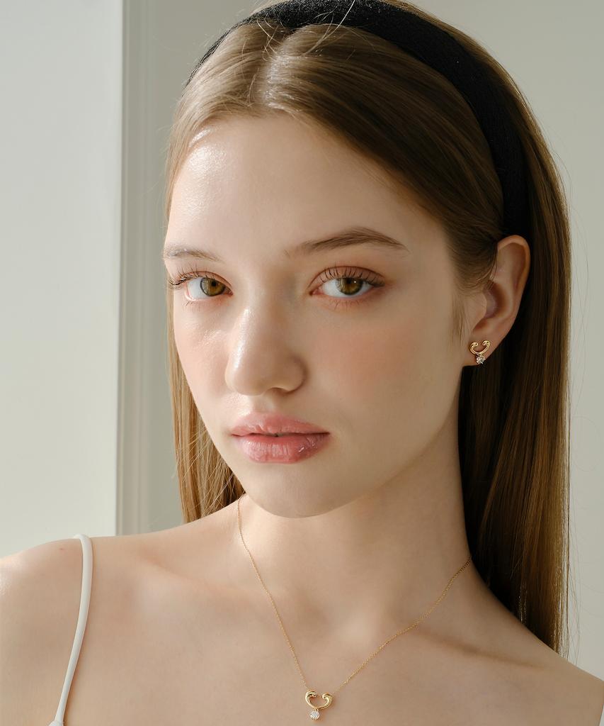 Reve Rv-Lab Diamond 0.3 Carat Phal. Love Drop Necklace