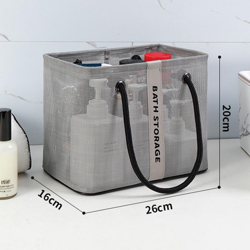 

Retro Collapsible Mesh Drain Basket 2in1 Travel Toiletry Swimming Organizer Large Portable Carry Handle Eco Friendly Storage