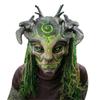 Full Head Masque Stretchy Realistic Halloween Supplies Fun Carnival Latex Green Forest Elf Old Man Masque with Light for Cosplay 25-26