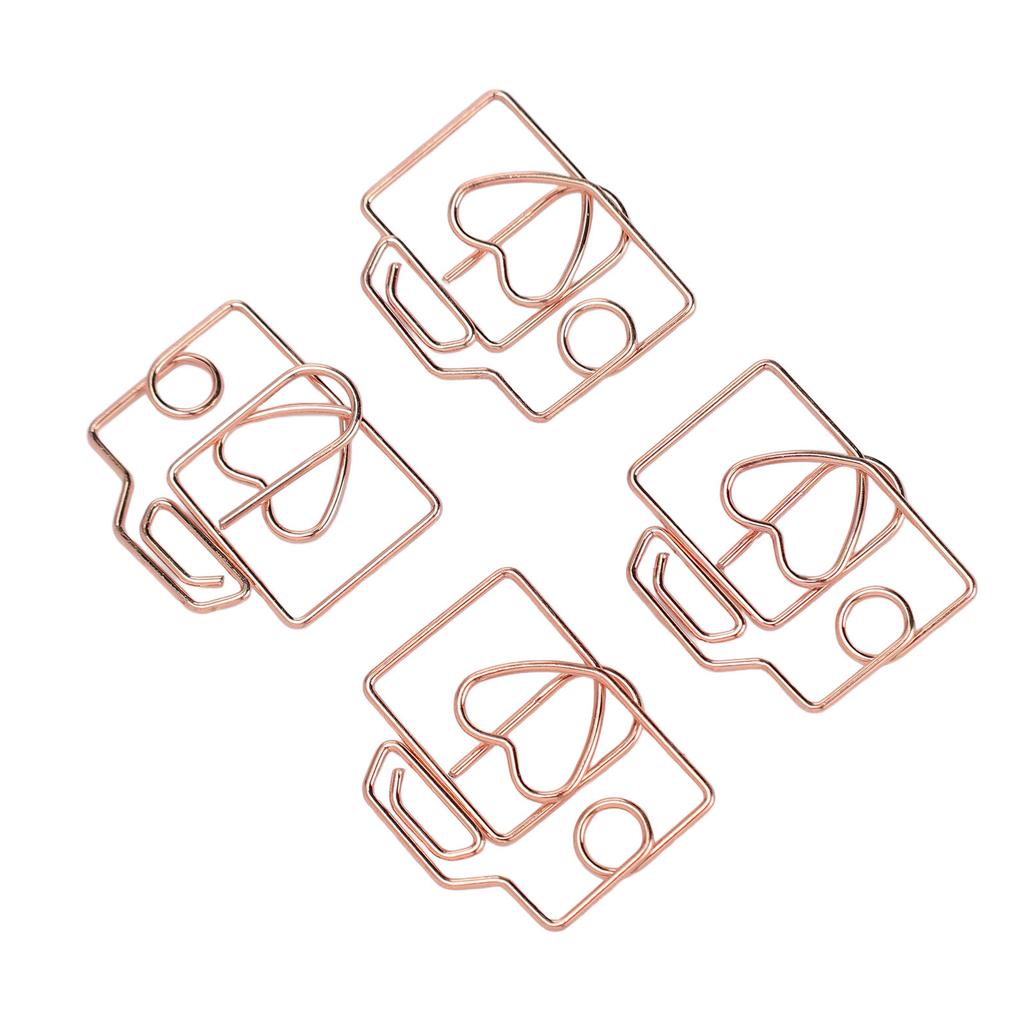 80 Peças Clip de Papel Ferro Formato de Câmera Fofo Marcadores de Página Clip para Planejador com Caixa de Armazenamento para