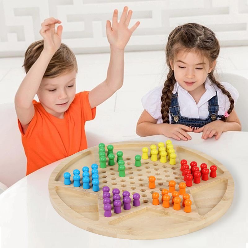 Chinese Checkers Game Set Classic Strategy Game Acrylic Marbles In 6 Colors for Family Gathering Kids Boys Girls