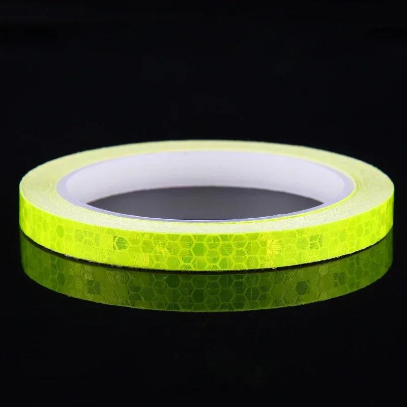 1Cm*8M Bike Stickers Reflective Tape Cycling Fluorescent Reflect Strip Adhesive Tape For Bicycle Warning Safety Bike Accessories