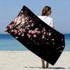 Elegant Sakura Moon Microfiber Beach Towel 1 Piece Set 2D Flat Printed Sandproof Waterproof Holiday Sea Sunbed Lounger Towel