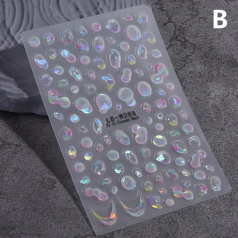 

Dreamy Starry Light Nail Stickers Colorful Cute Bubble 3D Nail Adhesive Patch Nail Art Diy Decorative Adhesive Tape B
