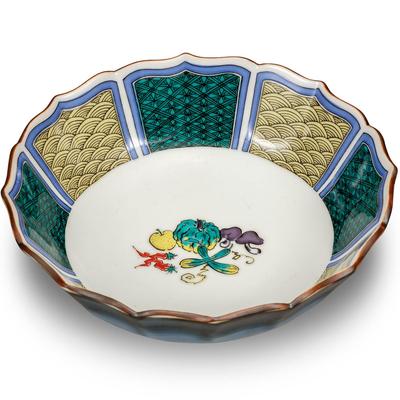 Japanese Warehouse Stylish Tableware Kutani Ware Bowl Komon Vegetable Ceramic Luxury Japanese Tableware Moribachi Bowl Made In Japan
