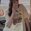 American Retro Short-sleeved T-shirt Women's Summer Loose Korean Version Ins Harajuku Chic Hong Kong Flavor Oversize Half-sleeved Top