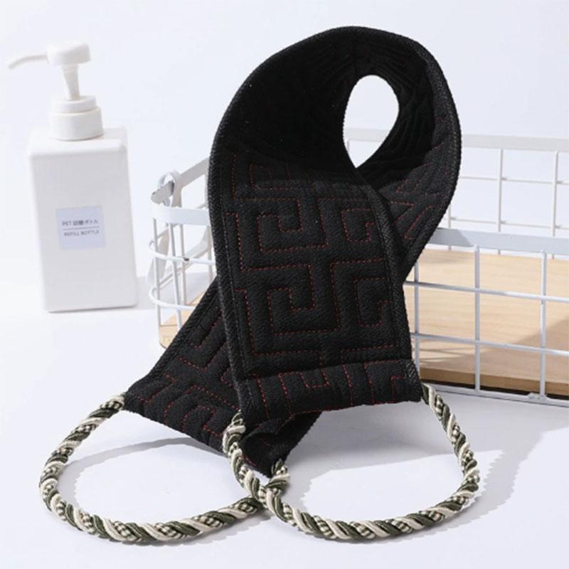 

Back Bathing Towel Scrubbing Towel Dual Sided Durable Exfoliating Body Towel Back Strap Unisex Detox Mud Scrub Extended
