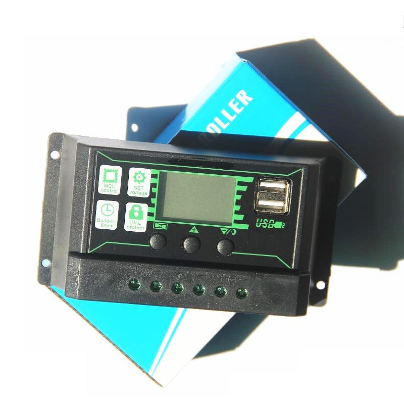 10A-100A PWM Solar Controller with Dual USB Output Solar Charger Controller