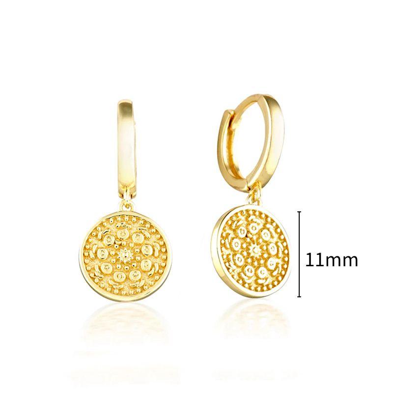 925 Silver Needle Vintage Geometric Pendant Earrings Round/Square/Shell Earrings for Women Fashion Jewelry Pendientes