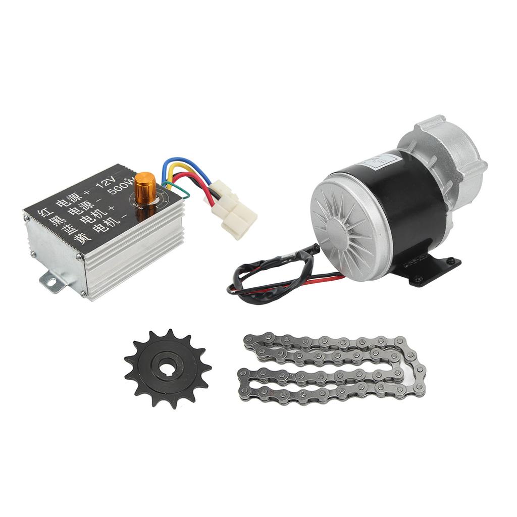 12V 350W Getriebemotor 12V 500W Bürstenregler 13Z Ritzel 38 Glieder Kettensatz für Elektrofahrräder Dreiräder