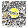50 Zebra Personality Doodle Cartoon Animal Children Cognitive Decoration Mobile Phone Case Suitcase Stickers Waterproof