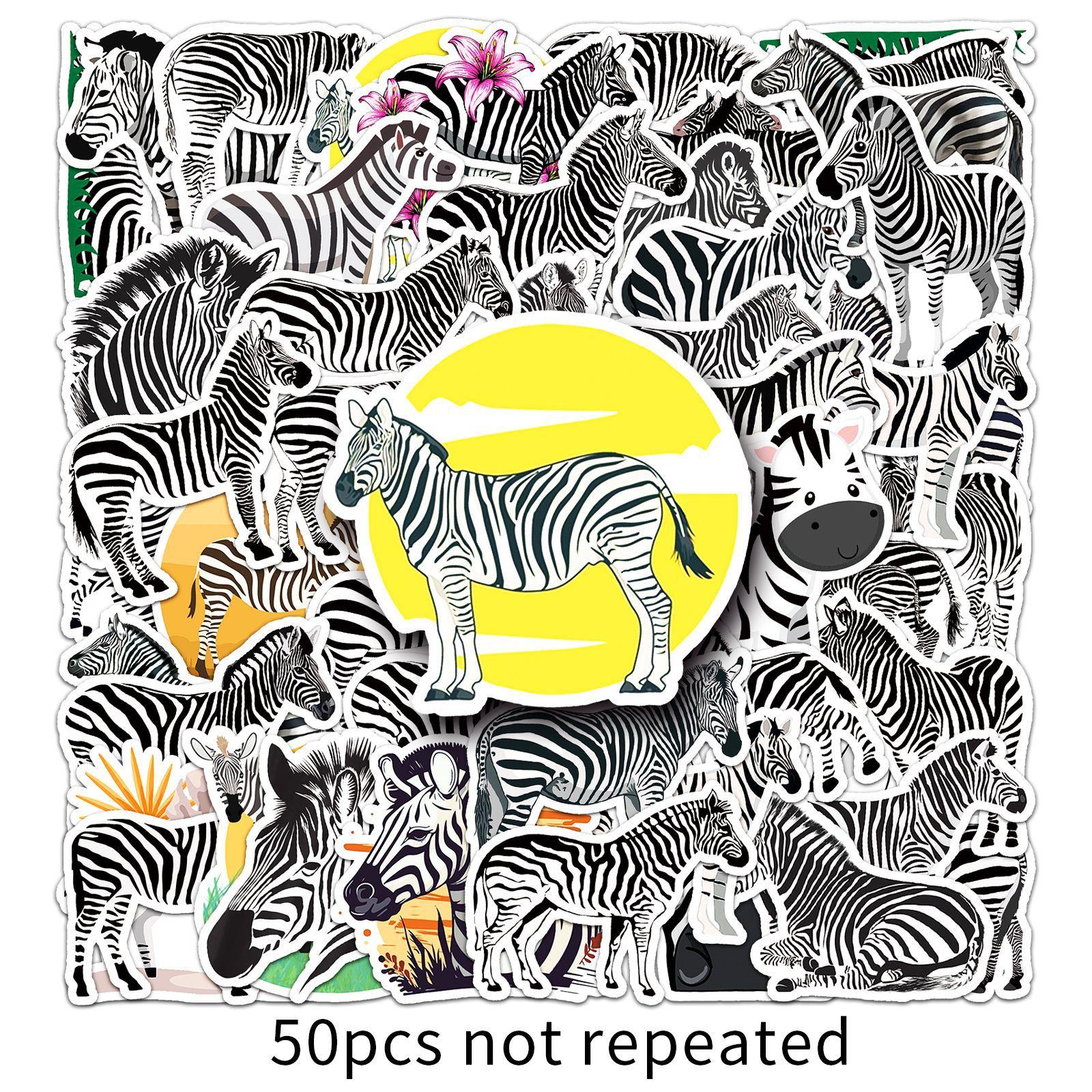 

50 Зебра Личность Дудл Мультяшное Животное Дети Когнитивное Украшение Чехол для Мобильного Телефона Наклейки для Чемодана Водонепроницаемые