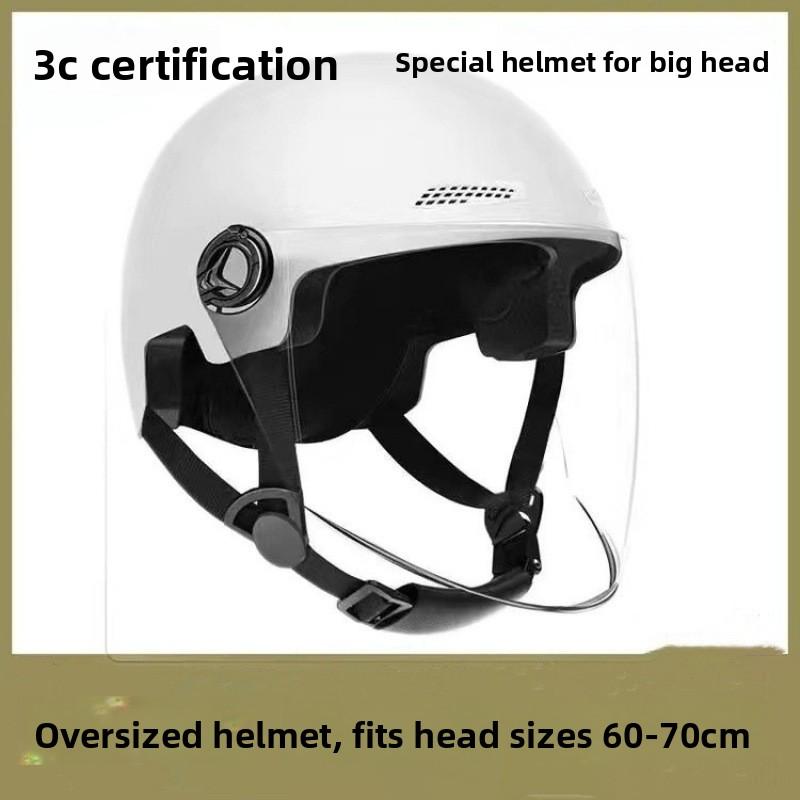 Large Electric Car Helmet Men's Large Head Circumference Extra Large Size Half Helmet