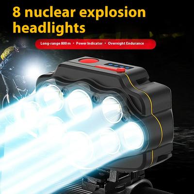 Octa-core Bright Bicycle Charging Strong Light Super Bright Night Riding Waterproof Headlights