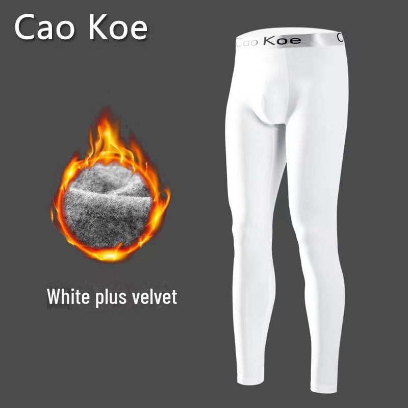 Men's Solid Color Slim Fit Autumn Trousers - Warm, Large Size, Thick or Fleece Option