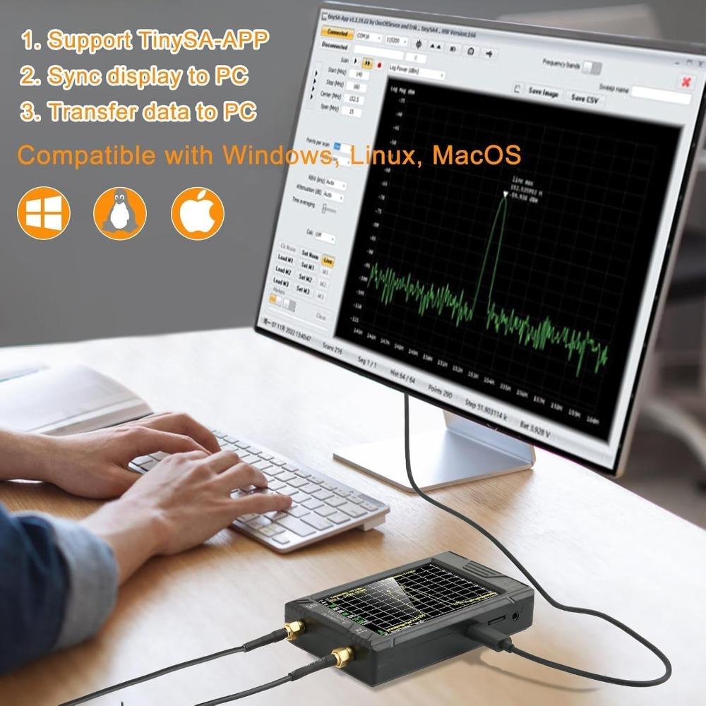 -SA ZS406 Spectrum Analyzer, 2025 Upgrade 4.0-inch 100kHz-5.4GHz HW V0.4.6 Handheld Frequency Analyzer, with 32Gb Card, 2-in-1 Signal Generator