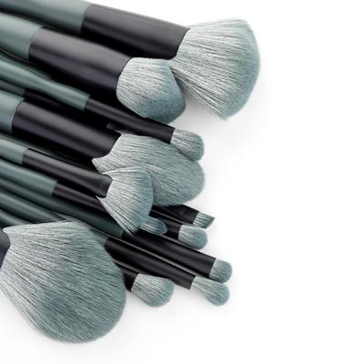 14 Stuks Zachte Make-up Borstels Set Groen Cosmetische Foundation Poeder Blush Oogschaduw Lip Blend Make-up Borstel Tool Kit