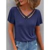 Summer Solid-colored Short-sleeved Tops Simple Style Women's T-shirts