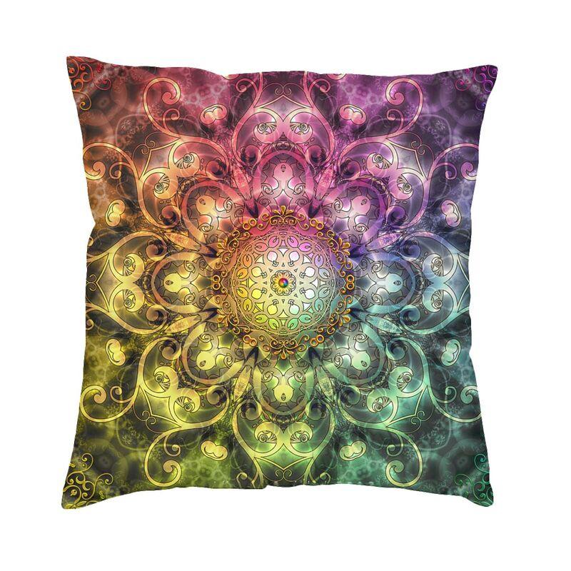 Sacred Geometry Flower Of Life Kuddfodral 45*45cm för vardagsrumssoffa Geometrisk Mandala Kuddfodral Sammets örngott