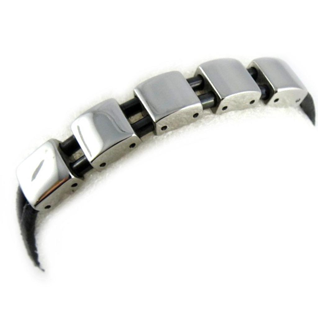 Les Trésors De Lily [L0450] - Mixed Bracelet 'Peaceful' Black Silver - 18 Cm 8 Mm